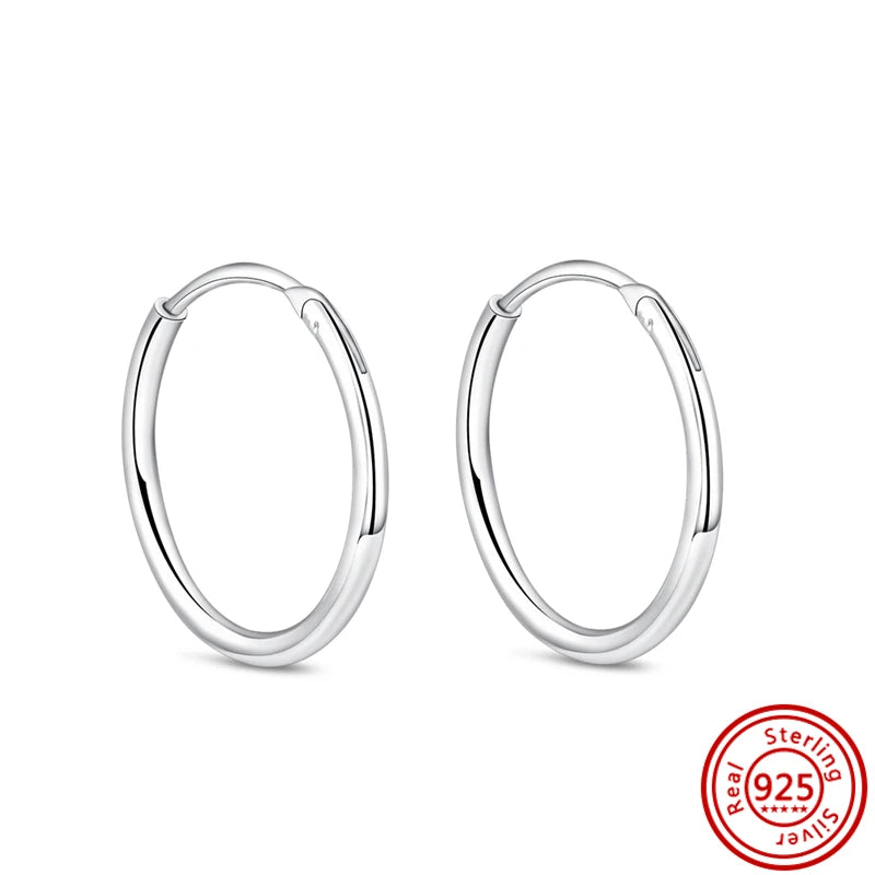 Hot Sale 925 Sterling Silver Heart Earrings Fit Original Charms Hoop Earrings For Women Girls Stud Earring Fine Jewelry Gifts Pi-Mart