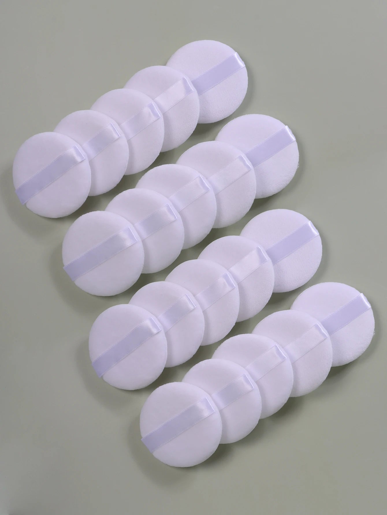 2-5-10-20Pcs Portable and Practical High-Grade White Round Powder Puff for Base and Fixing Makeup Pi-Mart