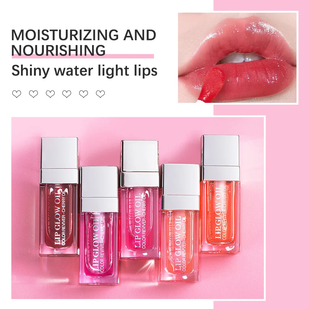 Crystal Jelly Moisturizing Lip Oil Plumping Lip Gloss Makeup Sexy Plump Lip Glow Oil Tinted Lip Plumper LadyShow.Store