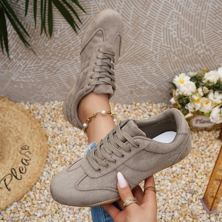 Women's Casual Flat-soled Non-slip Wear-resistant Sport Shoes Spring Autumn Round-toe Soft and Comfortable Women Single Shoes Pi-Mart