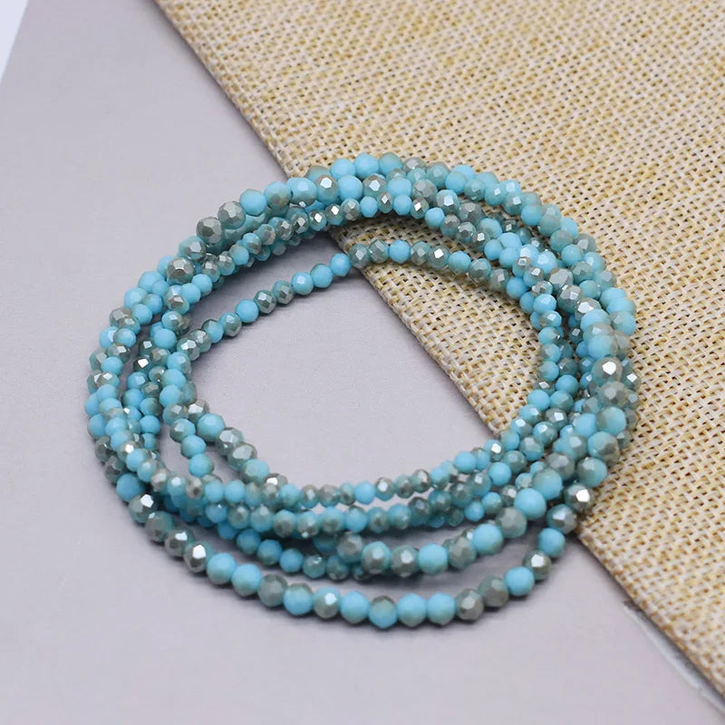 Yanqi 2 3 4mm Rondell Austria Faceted Crystal Beads Round Glass Beads Loose Spacer Beads for Jewelry Making DIY Pi-Mart