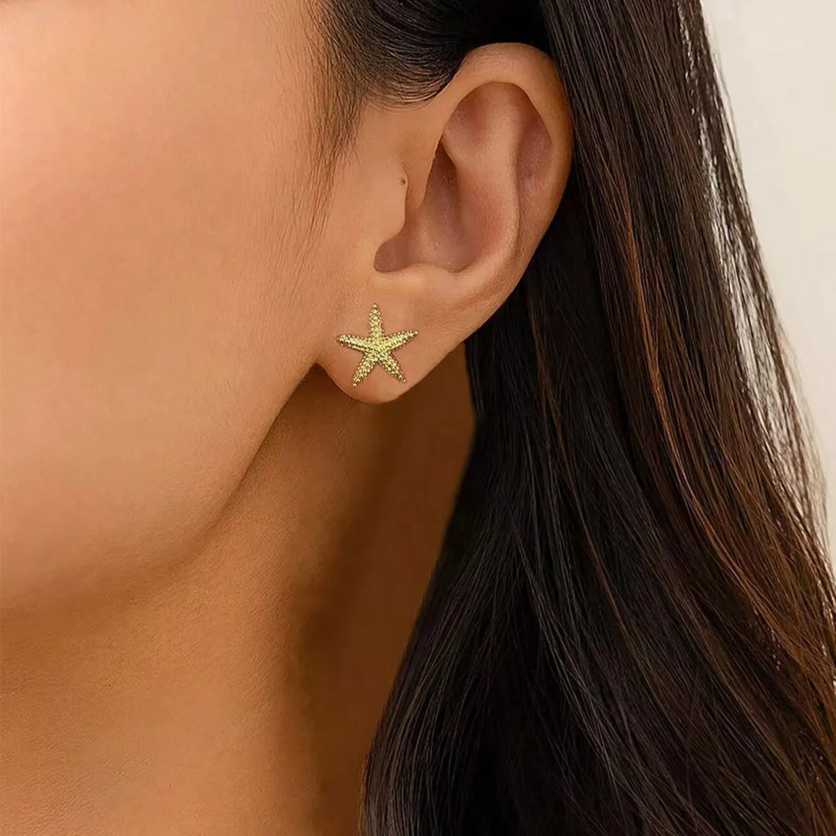 Vintage Star Shaped Earrings, Simple Star Shell Earrings, Ocean Party Jewelry Gift, New 2024 Collection Pi-Mart