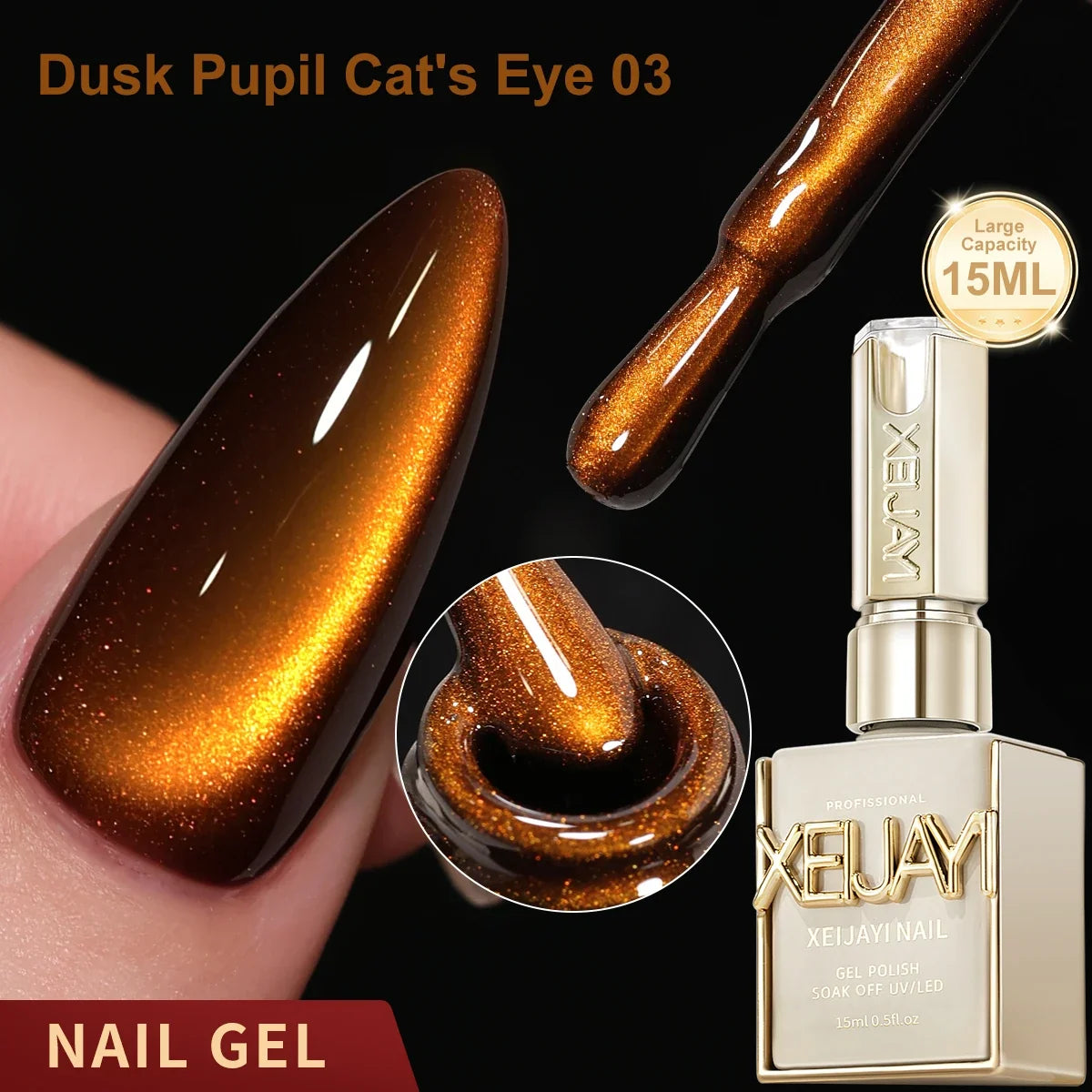 XEIJAYI 1pc 15ML Blue cat eye Nail Gel polish Semi Permanent Nail Art Soaking UV LED Nail Salon DIY Nail Salon Gel Tri Light Beauty