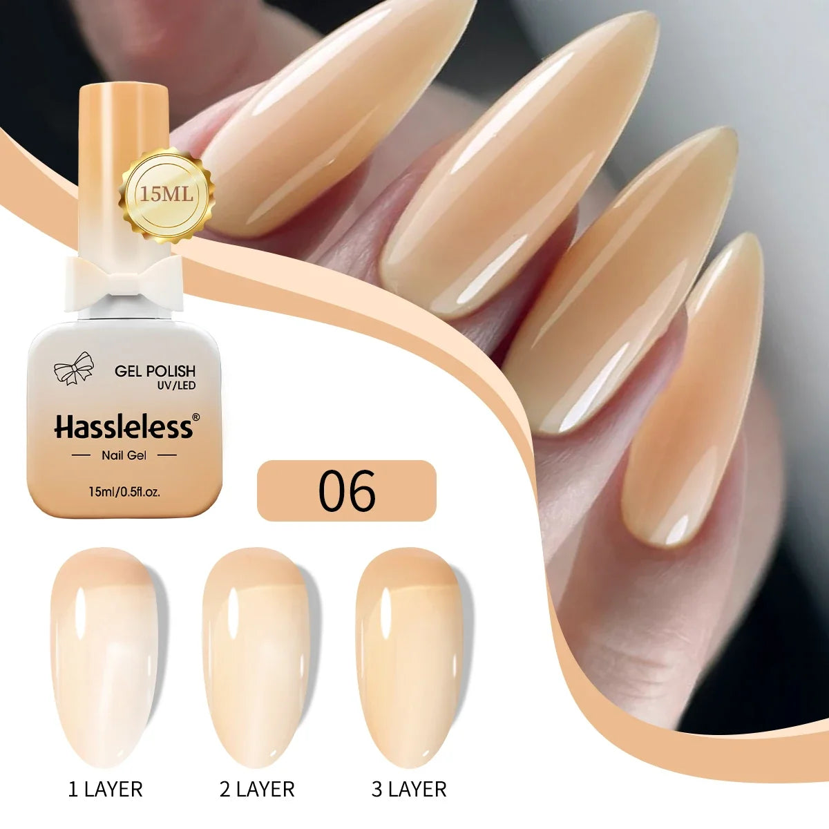 Single-use 15ml gel nail polish, convenient for home or salon manicures, easy to remove. Tri Light Beauty
