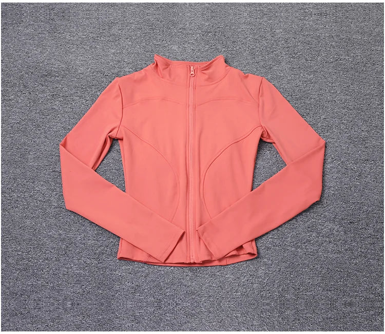 Women Sport Jacket Long Sleeve Shirt Workout Coat Gym Training Clothing Yoga Sportswear Pi-Mart
