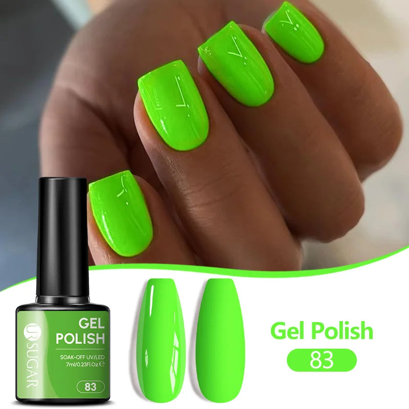 UR SUGAR 7ML Nail Gel Fresh Macaron 107 Colors All For Manicure Semi Permanent Soak Off LED UV Long-Lasting Nail Art Varnish Tri Light Beauty