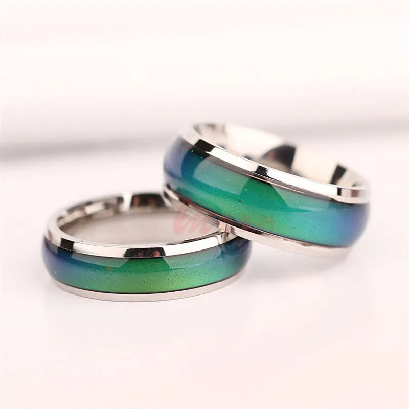 1pc Stainless Steel Mood Ring Changing Color Rings Emotion Feeling Temperature Ring For Women Men Couples Rings Fashion Jewelry Pi-Mart