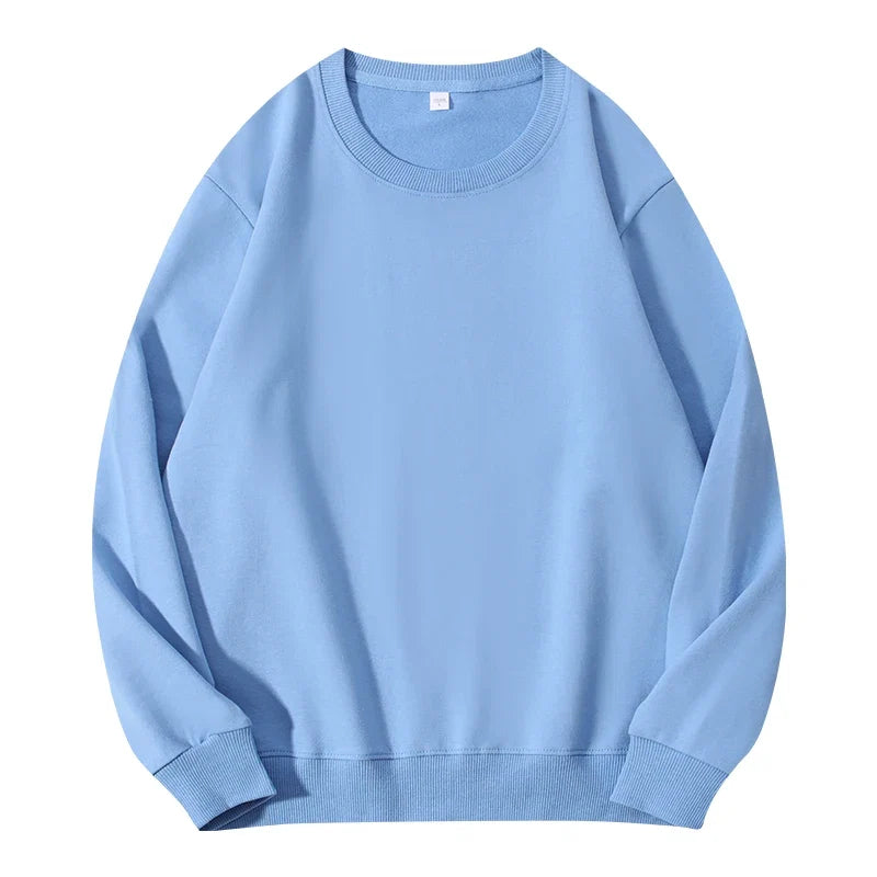 Autumn O-Neck Cotton Women's Sweatshirt Hoodies Basic Loose Casual Women Pullover Solid Sweatshirt Ladies Tops Factory Wholesale LadyShow.Store