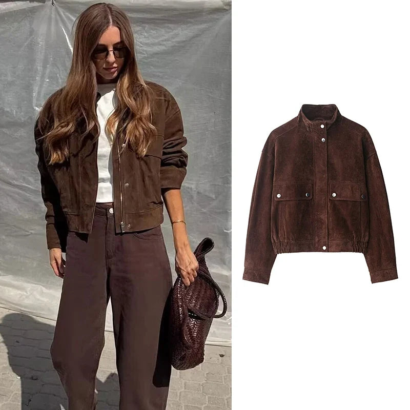 Women's Autumn Jackets 2025 New Fashion Big Pocket Elegant Women's Slim Warm Jackets Autumn Street Chic Young Student Coats LadyShow.Store