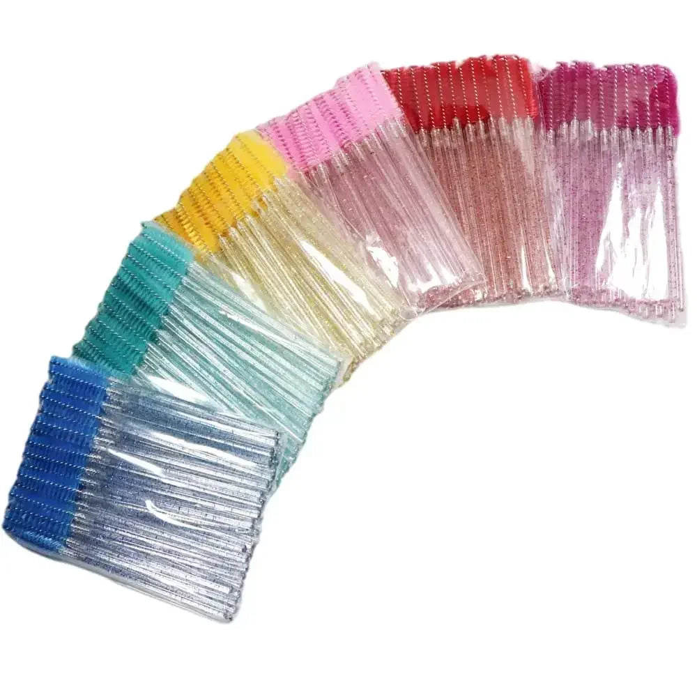 Disposable Crystal Eyelashes Brush Comb 50Pcs Eye Lashes Extension Mascara Wands Makeup Professional Makeup Beauty Tool LadyShow.Store