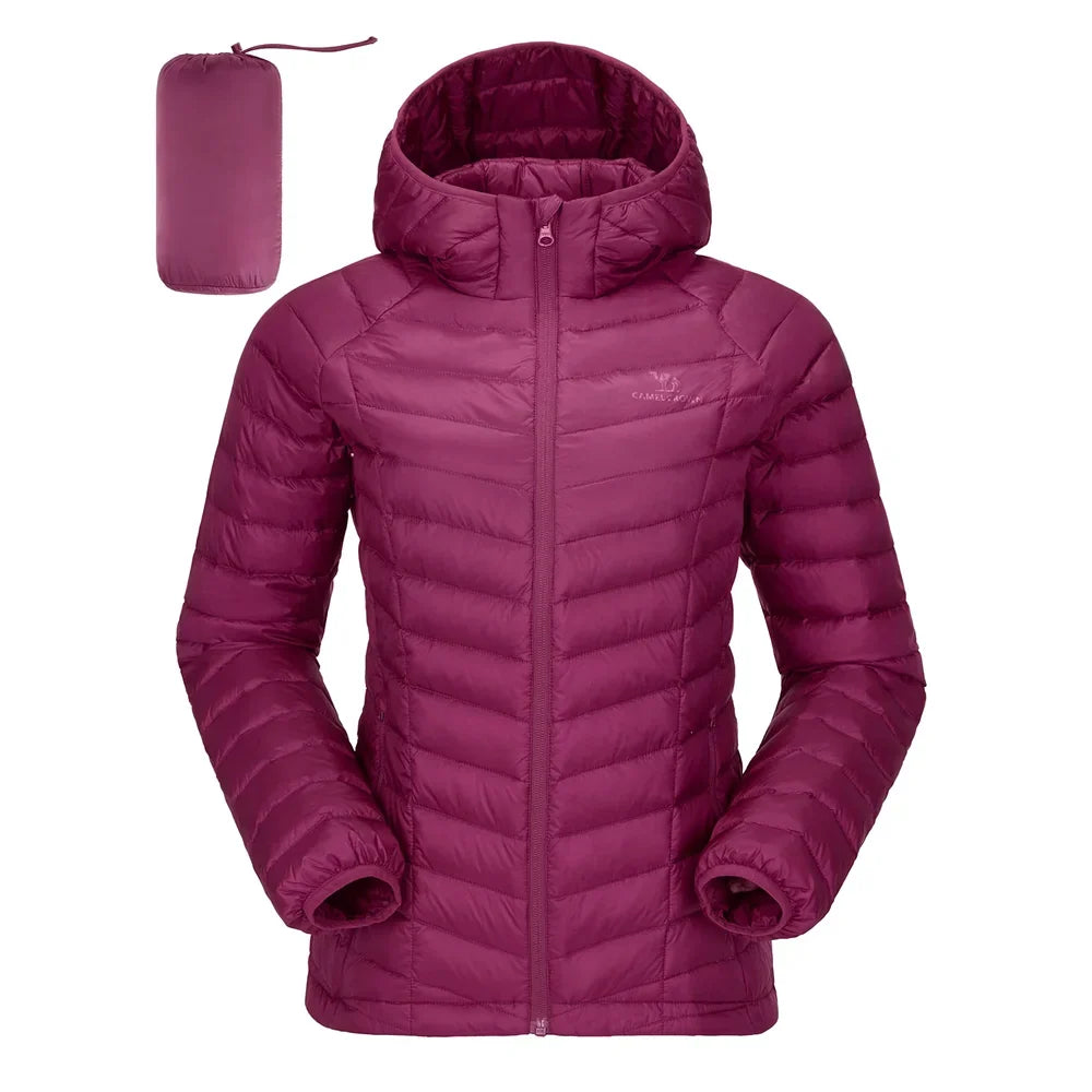 GOLDEN CAMEL Women's Down Jacket Hooded Winter Light Weight Short Puffer Coats Packable Warm Windproof Jacket for Women Clothes LadyShow.Store
