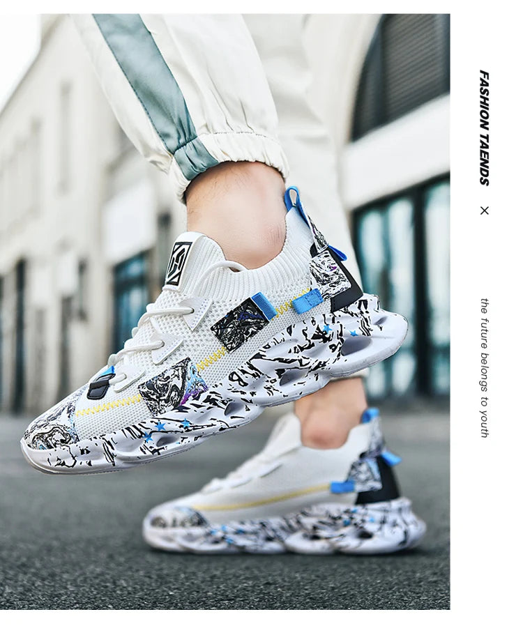 Men's Casual Sneakers Breathable Luxury Trainer Race Shoes Fashion Loafers Running Shoes for Male Pi-Mart