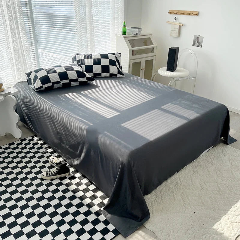Checkerboard Bedding Comforter Set with Pillowcase bed sheet Single Full Size Bed Linen Duvet Cover Set Queen/King Double Single LadyShow.Store