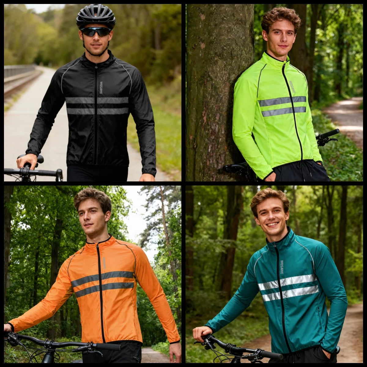 WOSAWE Men Cycling Windbreaker MTB Bicycle Long Sleeve Coat Water Resistant Outdoor Sport Jersey Bike Jacket Cycling Clothing Pi-Mart