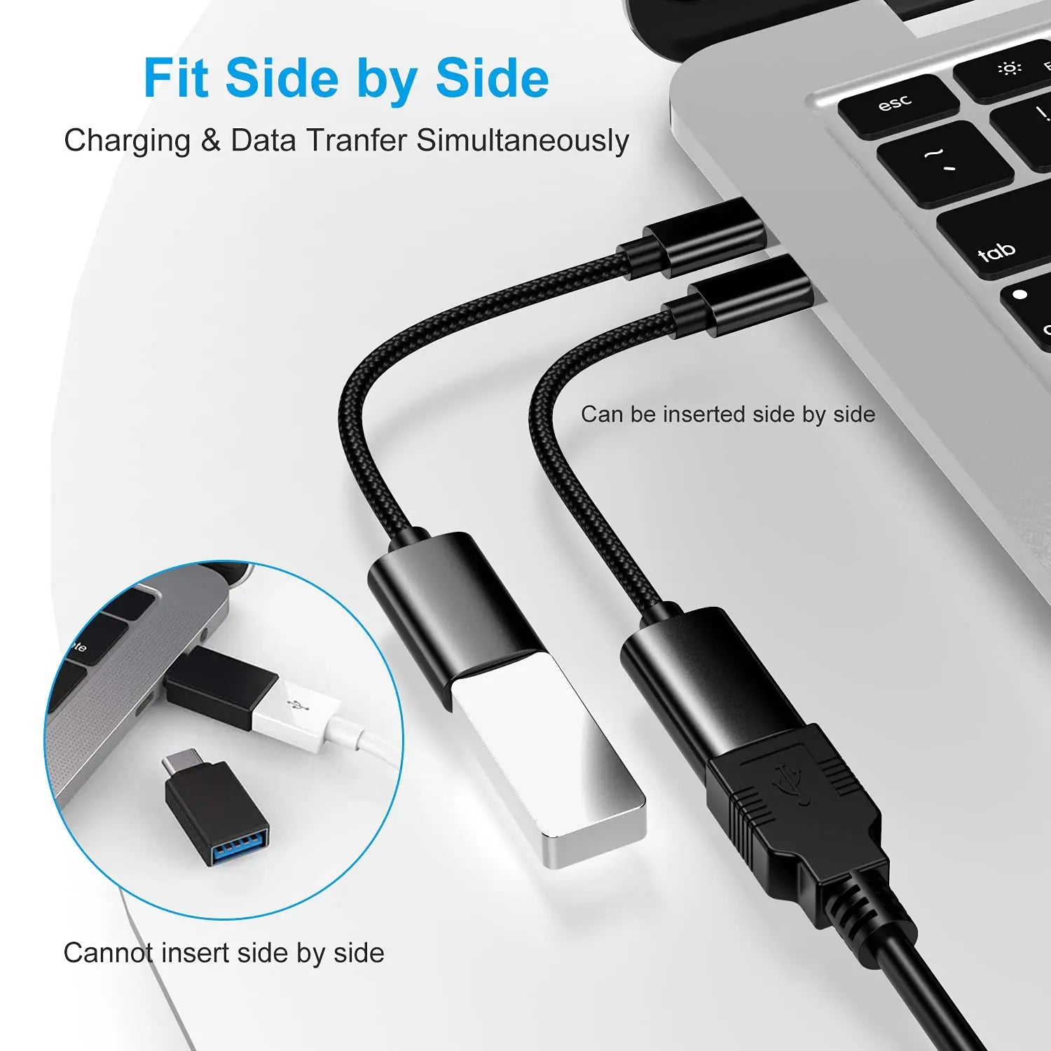 USB-C to USB Adapter, USB-C Male to USB Female OTG Data Cable, Suitable for MacBook Pro/Air, iPhone 16 Pro Max/16 Plus/16e/15 Pi-Mart