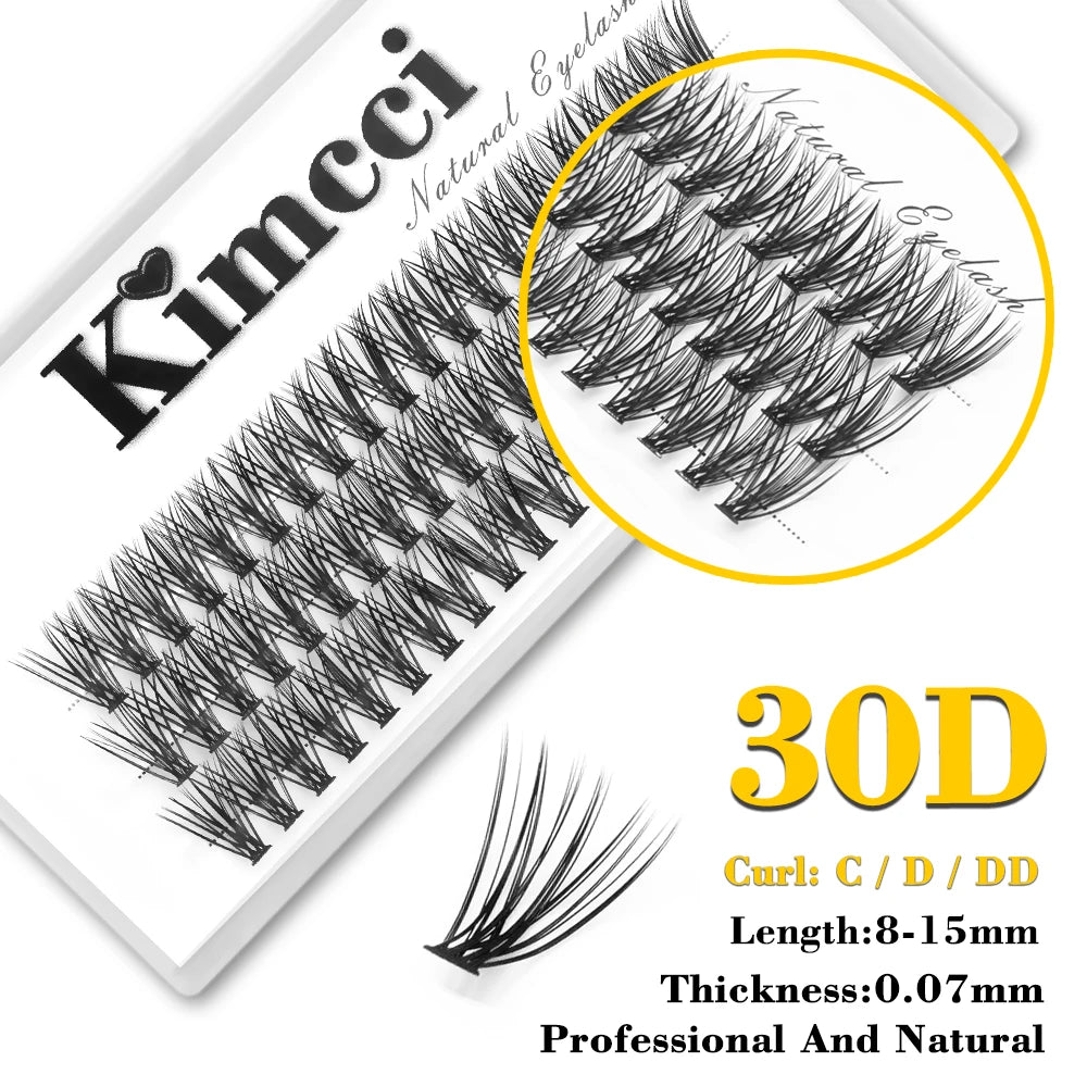 Kimcci 60knots/Case Natural False Eyelash Extension Makeup 30P Mink Individual Faux Eye Lashes Professional Fake Grafting Cilias Pi-Mart
