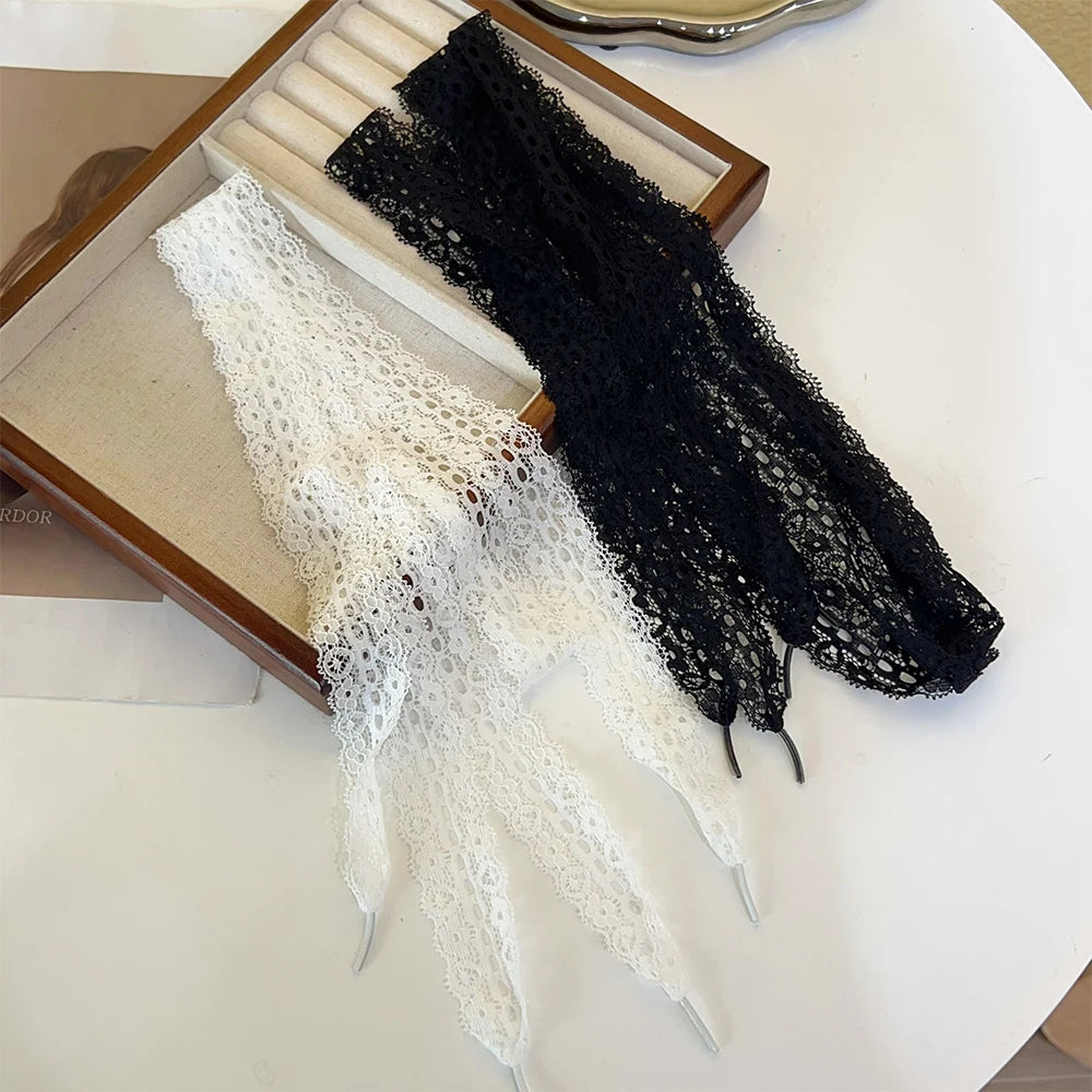 1/4Pairs Fancy Lace 3CM Wide Flat Shoelaces Sneakers Women Casual Shoes Black White Fashion Shoe Strings Replacement Accessories Pi-Mart