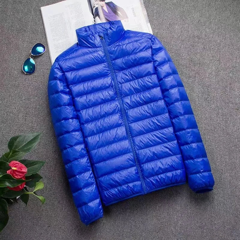 0-10℃ Men's Winter Jacket Ultra Light Duck Down Jackets Portable Hooded Puffer Feather Thin Parkas Windproof Outerwear Coat 5XL LadyShow.Store