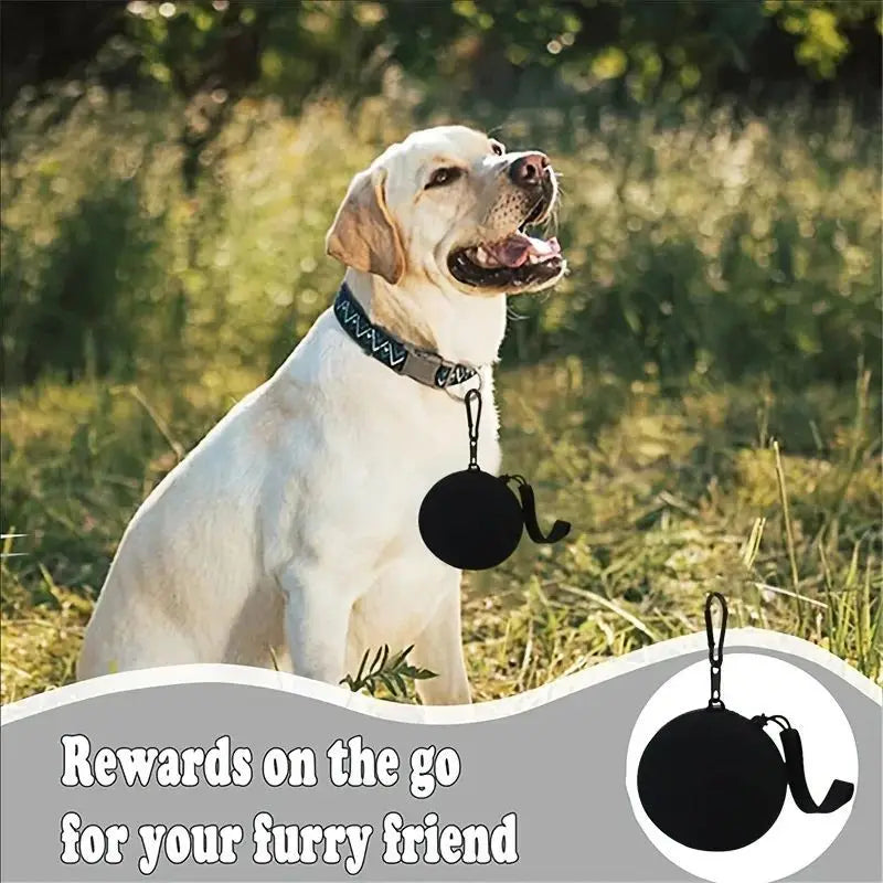 1Pc Silicone Pet Treat Pouch Portable Travel Training Bag Round Silicone Snack Bag for Dogs and Cats Pet Accessories Pi-Mart