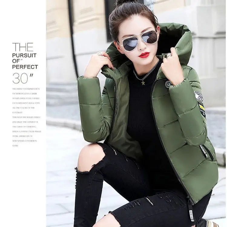 Chic Design Cropped Jacket Winter Short Puffer Jacket Women Clothing Cotton-padded Coats Warm Coat Bread Jackets LadyShow.Store