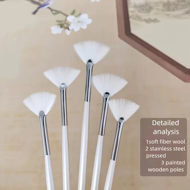 10pcs of fan-shaped fruit acid beauty brushes,soft fan-shaped facial mask brushes for spa use,spa essence liquid-specific brushe Tri Light Beauty