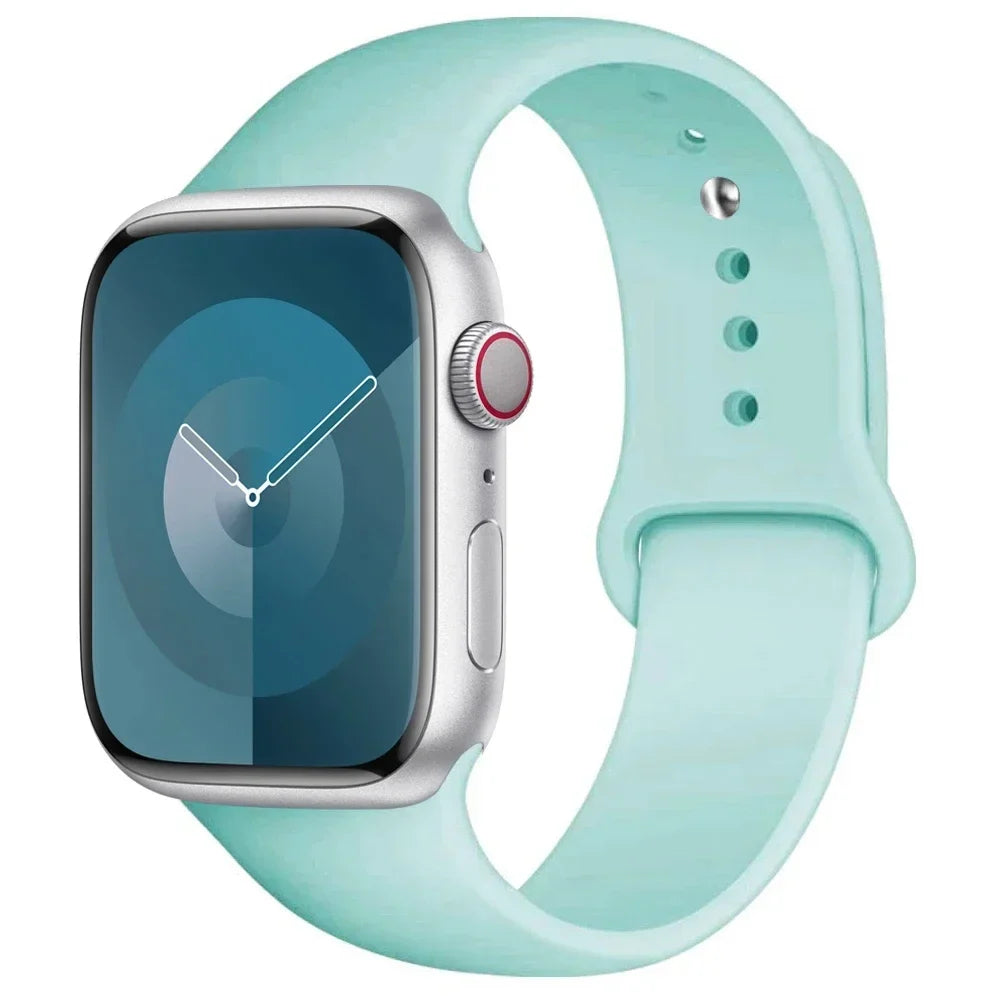 Silicone Band For Apple Watch strap 44mm 45mm 40mm 41mm 42-38mm 45 mm sport bracelet iwatch series 8 7 6 5 4 3 SE 9 Ultra 2 49mm LadyShow.Store