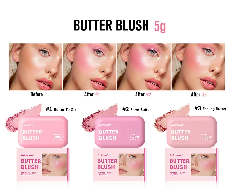 Professional Makeup Powder Blush 12HR Wear Vegan Formula Blusher Makeup Blush in Bar Cosmetics Palette Powder Pink Cream Face Pi-Mart