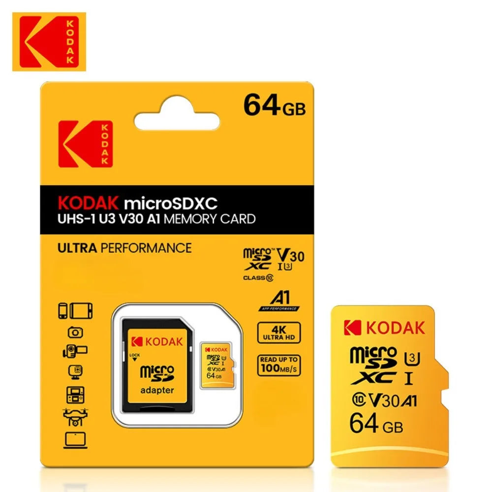 Kodak 32GB-256GB Micro SD Memory Card - High Speed Class 10 U3 UHS-I for Smartphones, Digital Cameras, Tablets and Drones Chri Pi-Mart