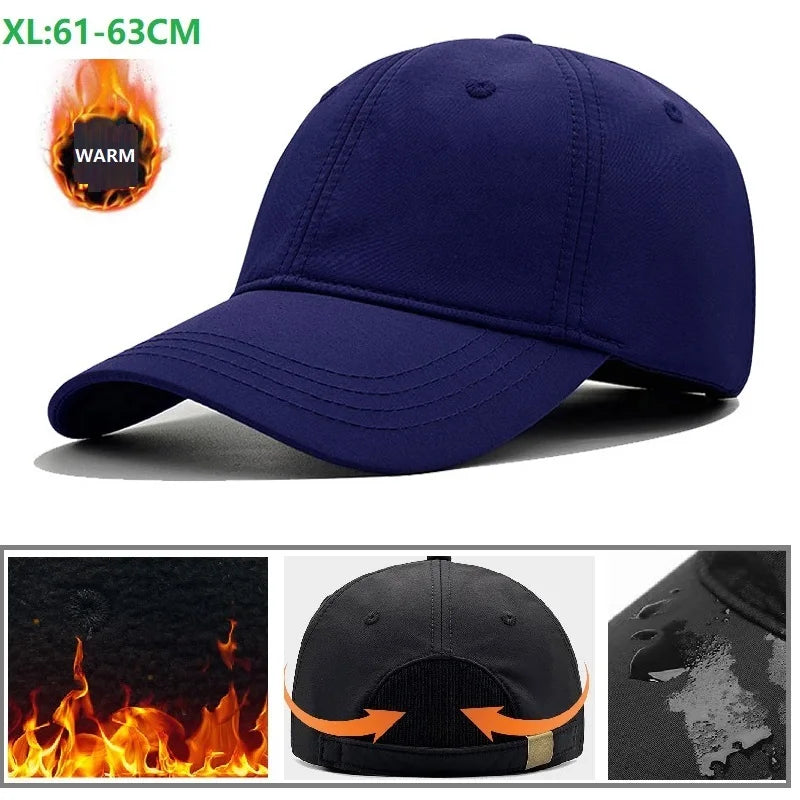 Waterproof Windproof Winter Warm Knit Beanie Fishing Hat Cap, Slouchy Soft Black Headwear Great for Winter Ski Walking Running Pi-Mart