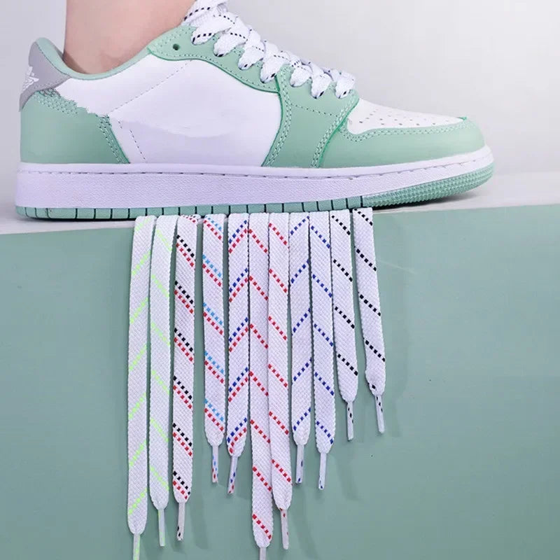 Classic Shoelaces for Sneakers Flat Mixed-colors Shoe laces AF1/AJ Shoelace Elastic Laces Shoes 100/120/140CM Strings 1Pair Pi-Mart