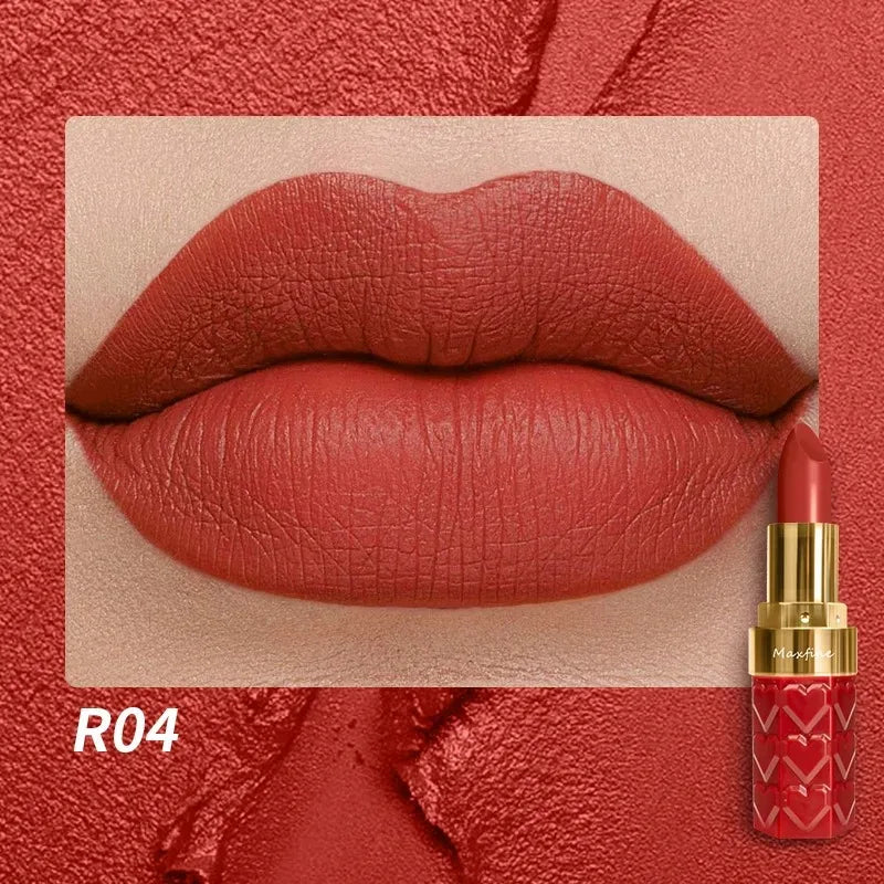 Nude Matte Lipsticks 4 Colors Waterproof Long Lasting Lip Stick Not Fading Sexy Nude Red Pink Velvet Lipsticks Makeup Cosmetic Tri Light Beauty