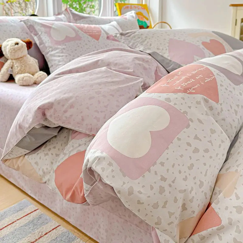 100% Cotton Bedding Set Duvet Set, Quilt Cover Pillow Sham, Wrinkle Free Machine Washable, All Season Comfort 240x220 Pi-Mart