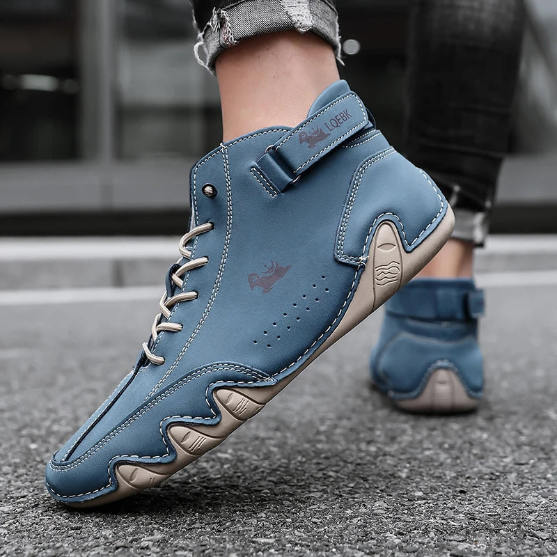 Leather Casual Shoes Sneakers for Men Fashion Outdoor Walking Loafers Shoes Comfortable Footwear Luxury Man Boots 2024 New In Pi-Mart