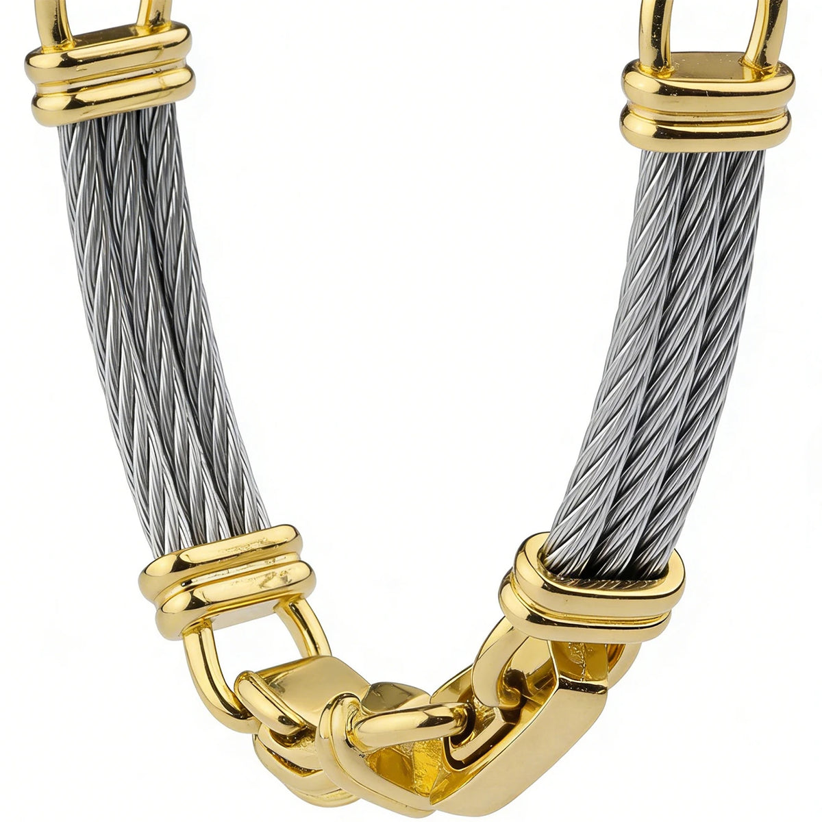 Unisex Stainless Steel Cable Bracelet: Designer-Inspired Twisted Cable, Classic and Elegant, with a Stainless Steel Clasp Pi-Mart
