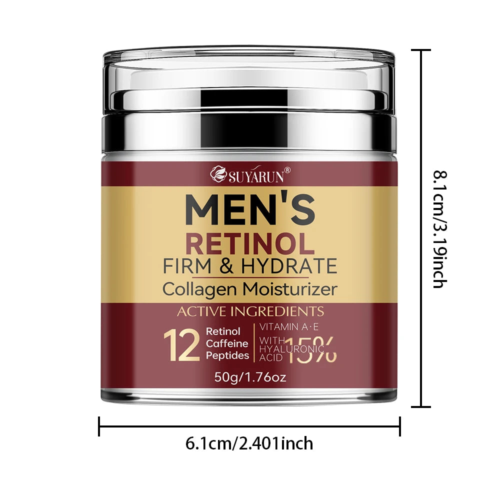 Collagen Retinol Men's Face Cream - Anti-Aging Wrinkle Reduction & Firming Moisturizer, Oil-Free Hydrating Skincare for Men. Pi-Mart