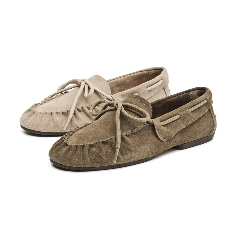 AIYUQI 2026 New Women's Flats Shoes Hand-sewn Pleats Women Loafers Large Size Casual Leather Female Shoes Pi-Mart