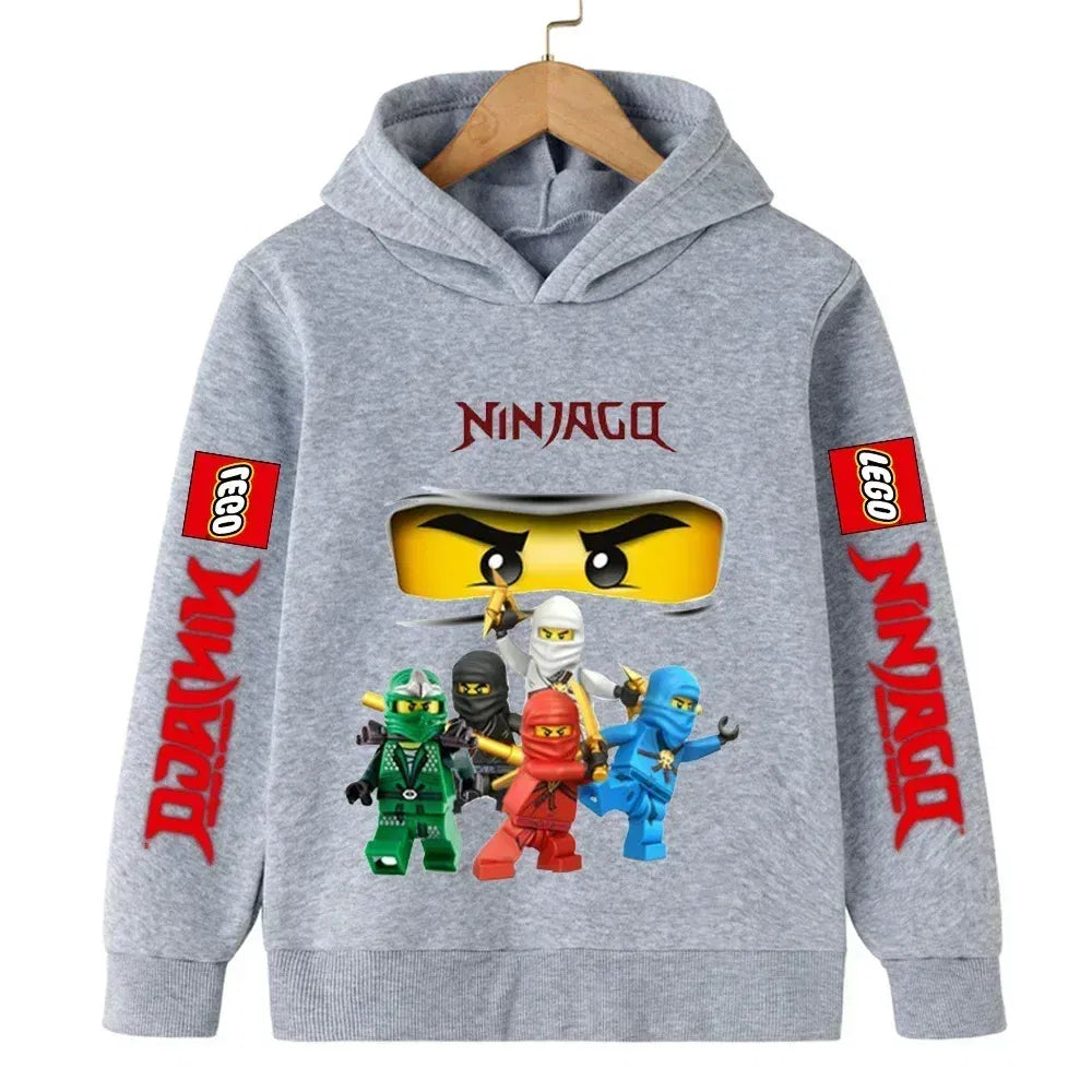 Color: Yellow, Kid Size: 17 - Lego Phantom Ninja Cartoon Children's Hooded Hoodies Casual Sports Sweatshirt 3-13 Year Old Boy Kid Baby Girls Clothes Pullover