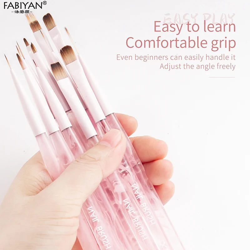 Nail Art Liner Brushes Elongated Lines Striping Drawing Painting Brushes For Manicure Beauty Salon Nails Products Manicure Tools Tri Light Beauty