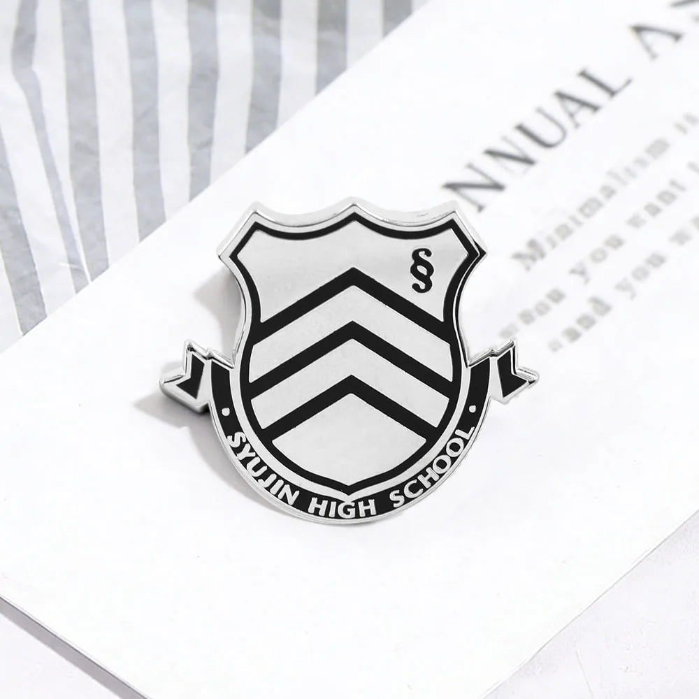 Persona 5 Shujin High School Emblem Enamel Brooch Anime Gaming Collectibles Badge Backpack Clothing Accessories Gamer Gift Pi-Mart