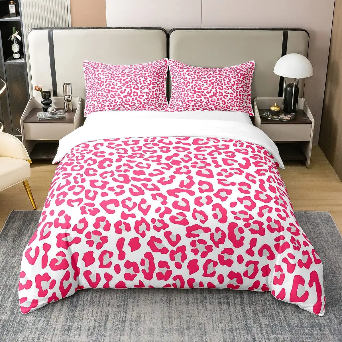 Cheetah Print Duvet Cover Set Leopard Quilt Cover Sets Queen King Size Animal Adults Boys Teenagers Home Bedding 3 Pieces Set Pi-Mart