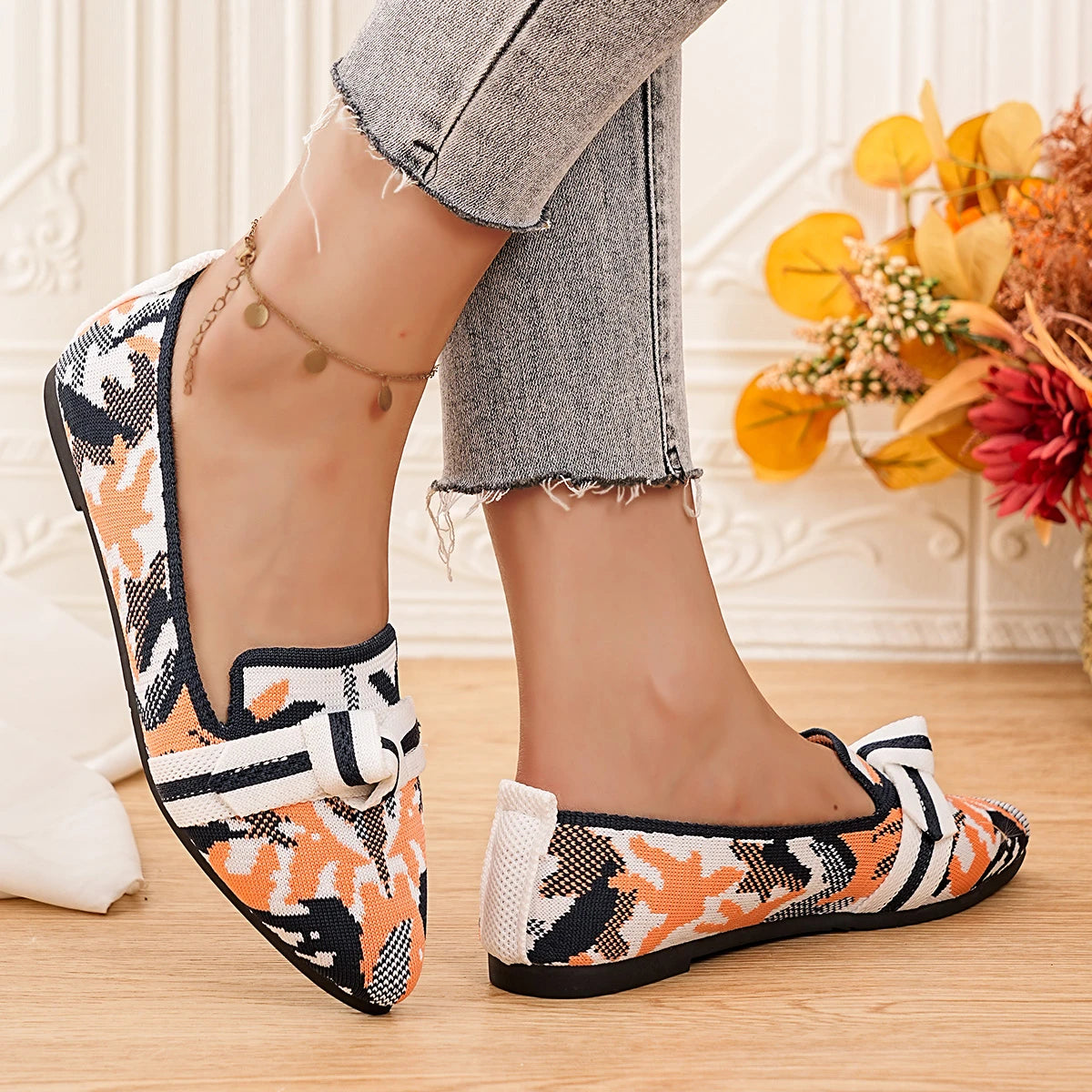 New Women's Loafers Ballet Flat Shoes Spring/autumn Fashion Pointed Toe Casual Low Heeled Women's Flat Shoes  Size 36-43 Pi-Mart