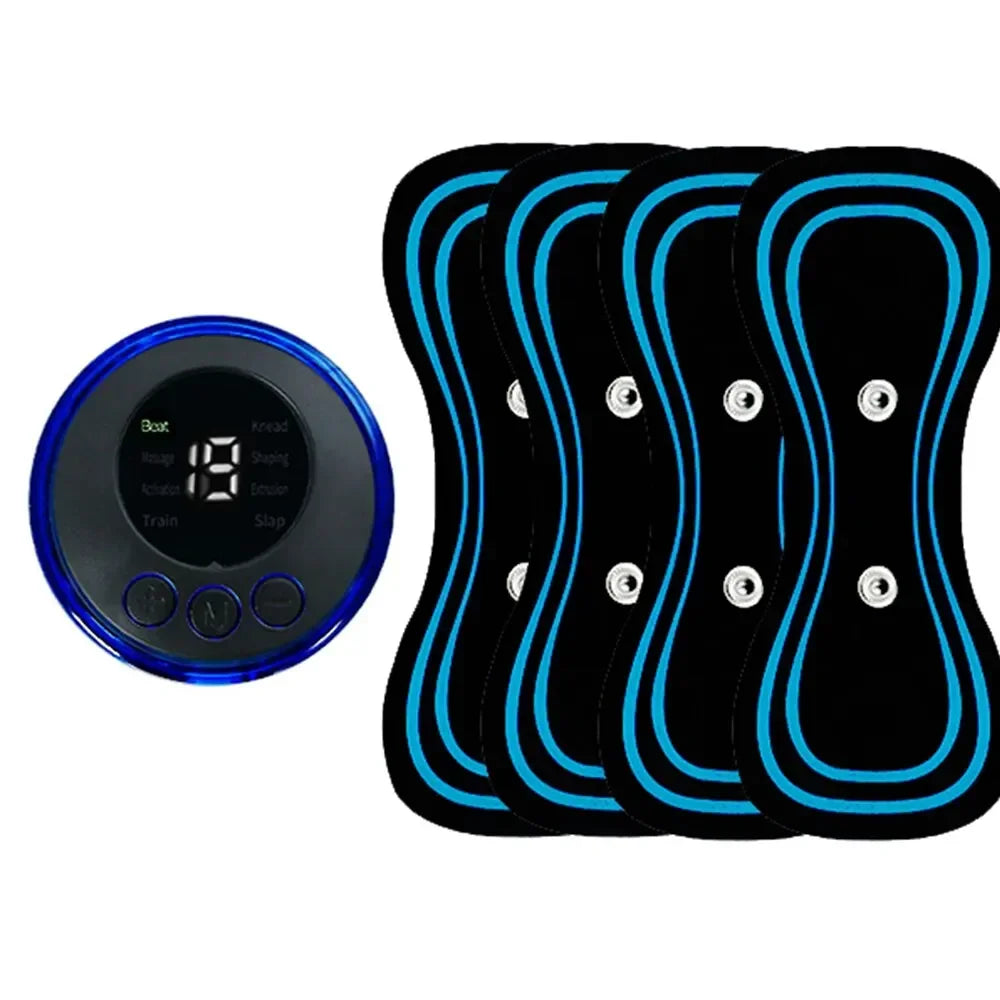 Electric Muscle Massager Set EMS Neck Massage Machine with8 Modes And 19 Strength Levels Portable Vibrating Treatment Instrument Tri Light Beauty