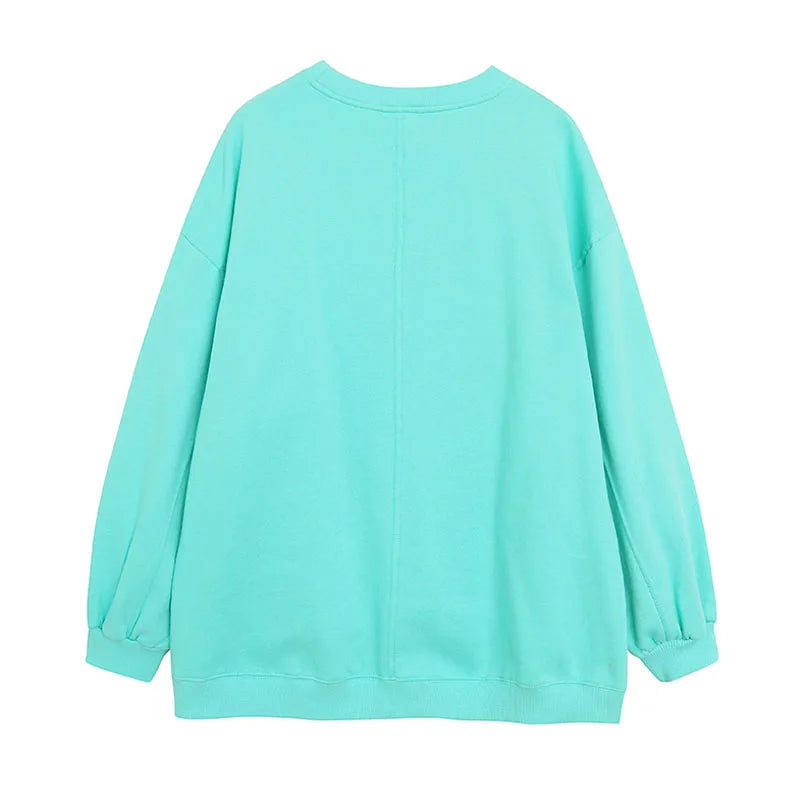 Disney World Disneyland Embroidery Sweatshirt Women Casual Fleece Jumper Mickey Daisy Duck Cartoon Loose Pullover Top O Neck LadyShow.Store
