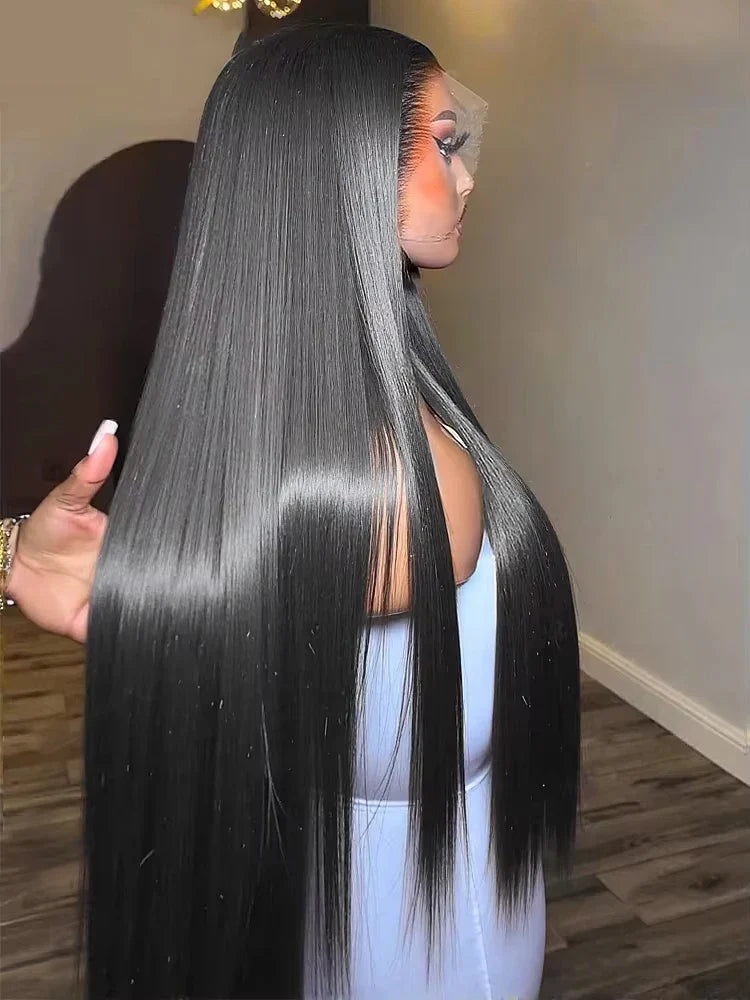 Brazilian 40 Inch Real 250 Density Glueless Hd Lace Frontal Human Hair Wigs Bone Straight 13x4 13x6 Hd Lace Front Wig For Women LadyShow.Store
