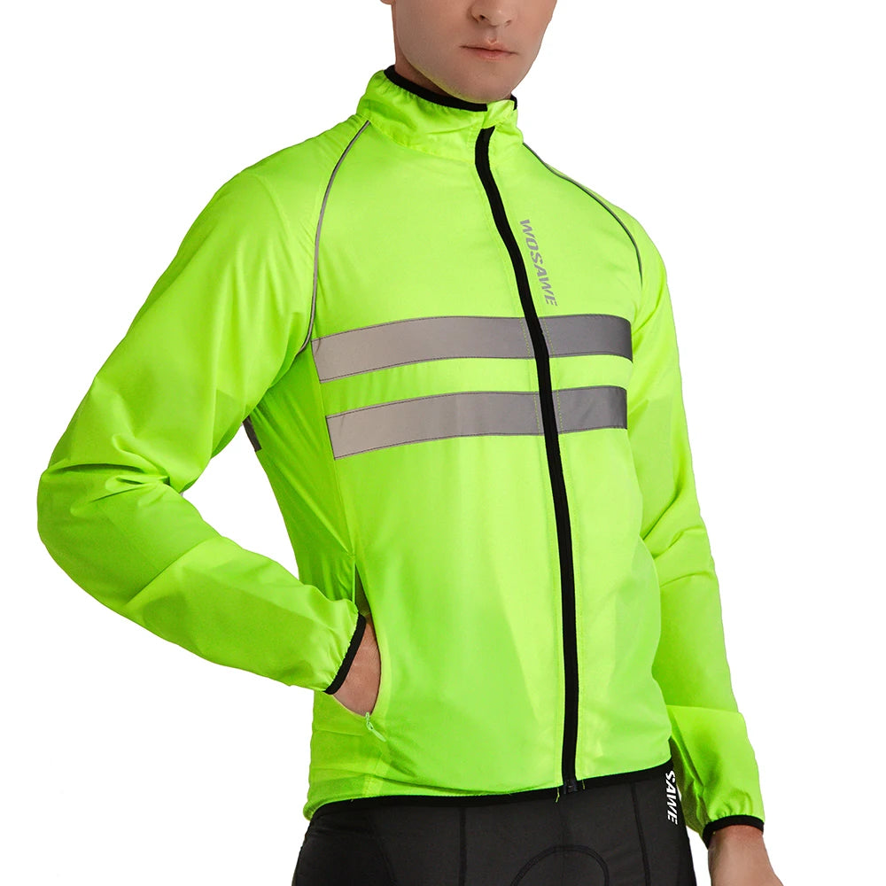 WOSAWE Men Cycling Windbreaker MTB Bicycle Long Sleeve Coat Water Resistant Outdoor Sport Jersey Bike Jacket Cycling Clothing Pi-Mart