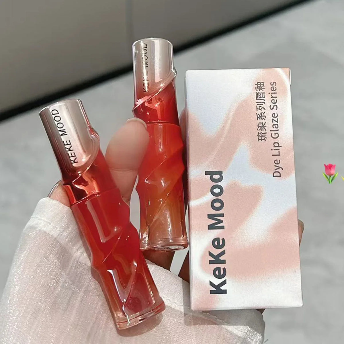 Crystal Nude Gray Glossy Lip Stain Mirror Korean Lip Glaze Sheer Nude Glitter Lip Tint Watery Shine Plumping Lipgloss Cosmetics Pi-Mart