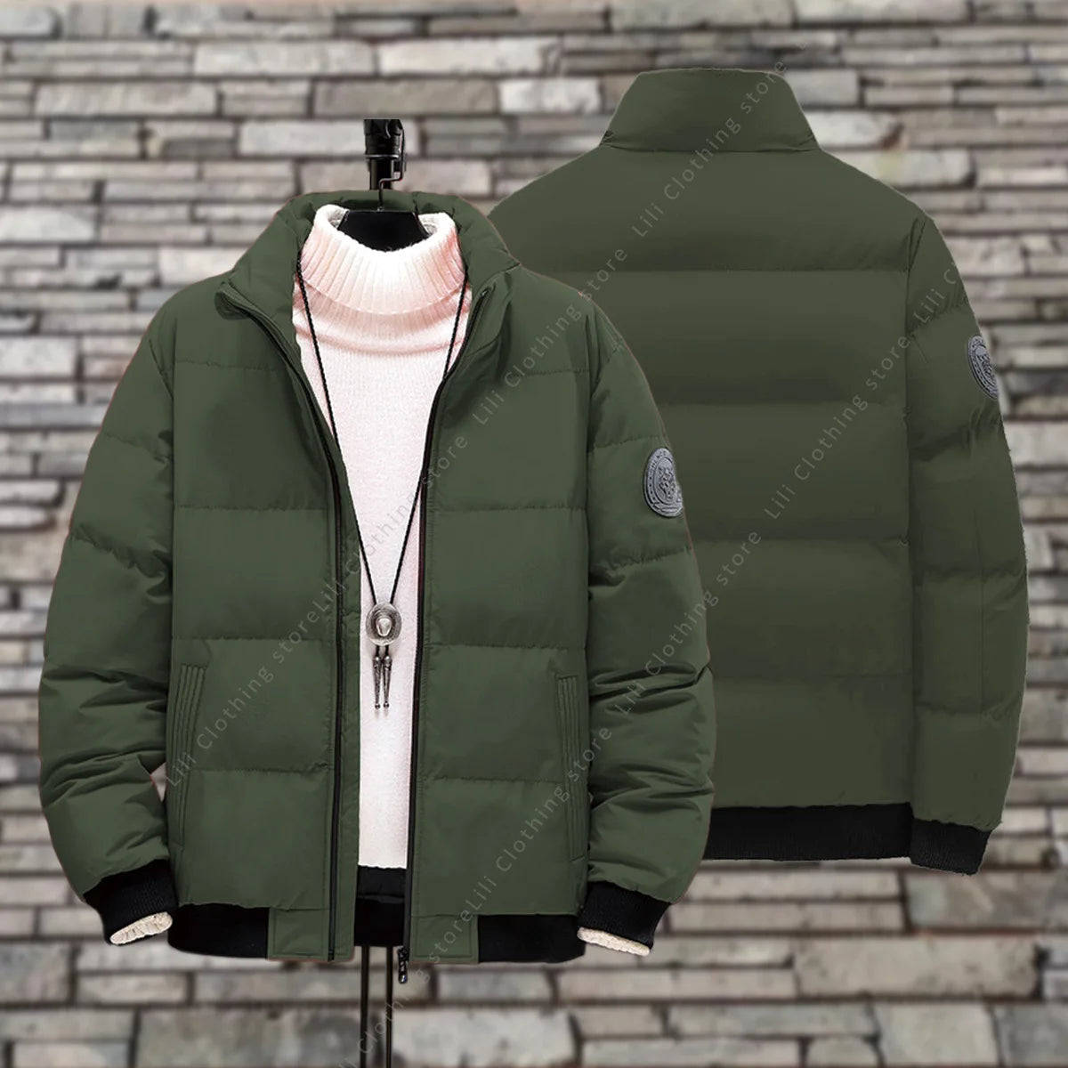 Wall Street Crocodile Winter Coats Men's Puffer Jackets Thick Warm Bomber Jackets Parkas Down Jackets Men's Winter Jackets New Pi-Mart