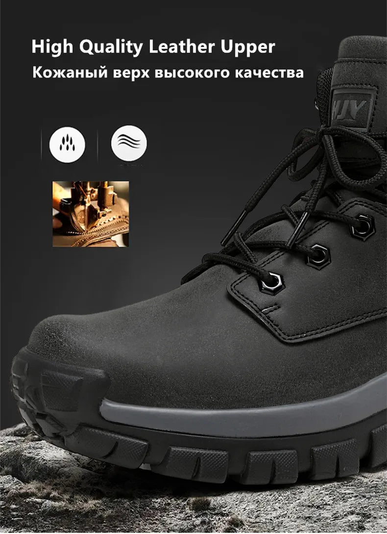 New Men's Boots Fashion Outdoor Boots Breathable Hiking Boots Autumn Shoes Sneakers Lightweight Non-slip Men Desert Ankle Boots Pi-Mart