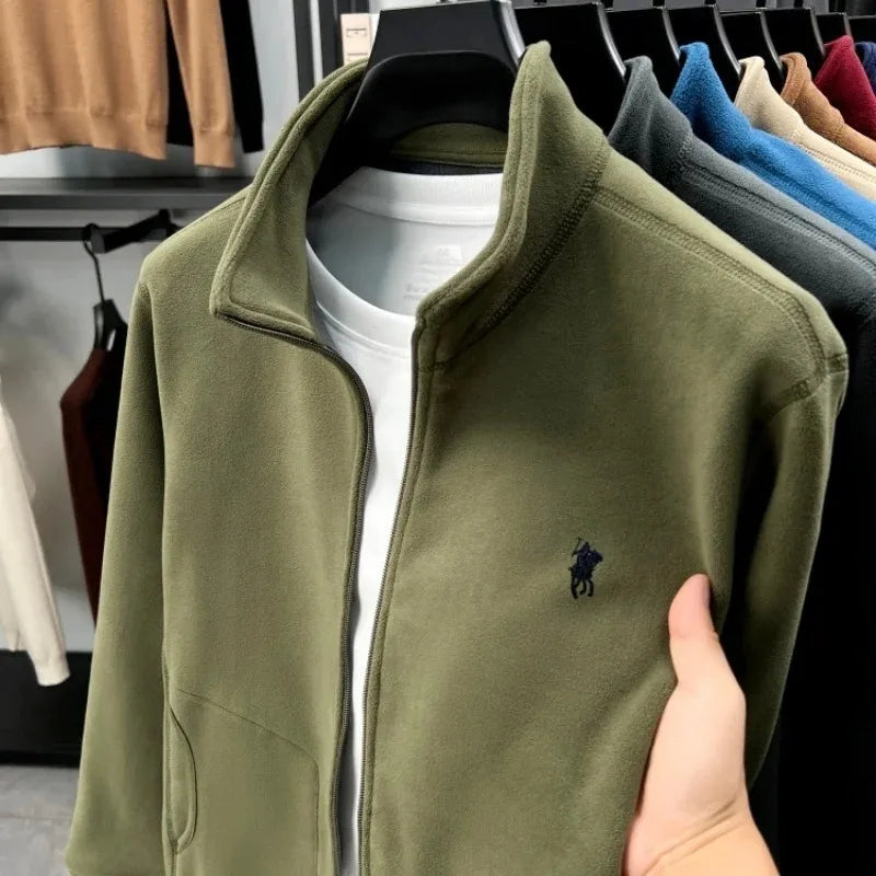 Luxury brand men's jacket winter thick plush warm pockets new coat fashion classic Paul embroidery zipper stand up collar top LadyShow.Store
