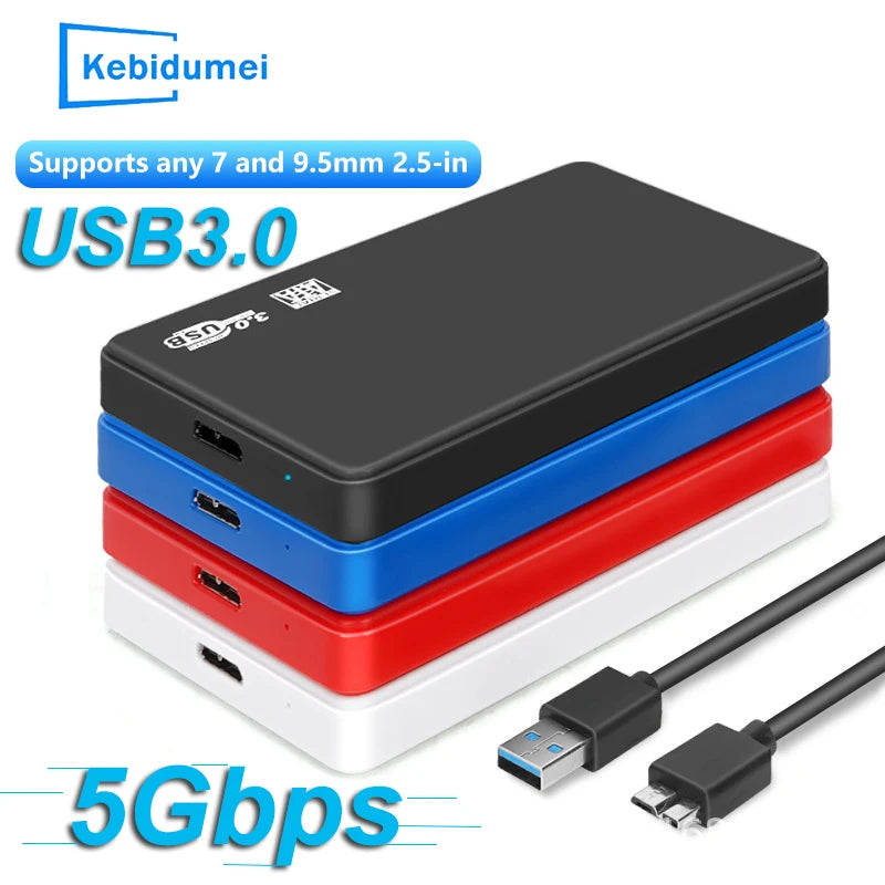 USB 3.0 HDD Enclosure 2.5" SATA HDD SSD External Hard Drive Case 5Gbps High Speed External Hard Drive Disk Box for PC Laptop PS5 Pi-Mart